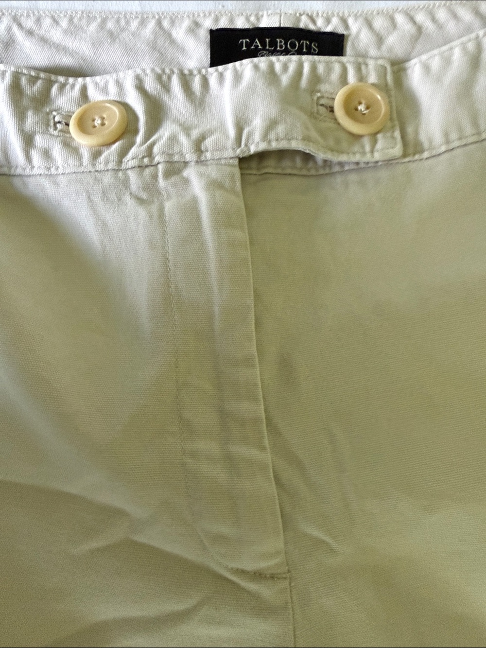 Talbots Khaki Crop Chino Pants in Light Cream - Picture 3 of 9